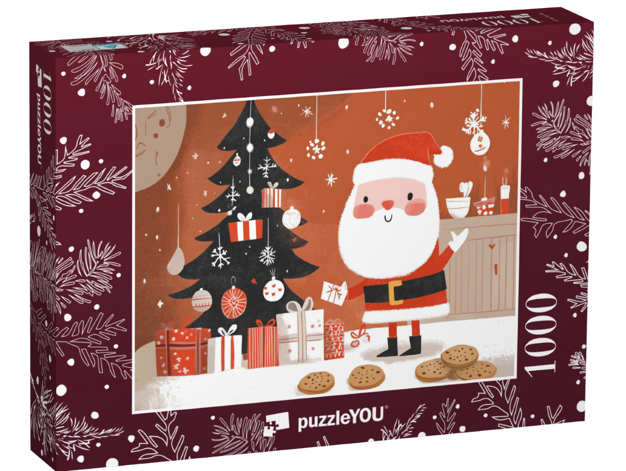 Puzzel 1000 stukjes „Le doux Père Noël distribue les cadeaux“