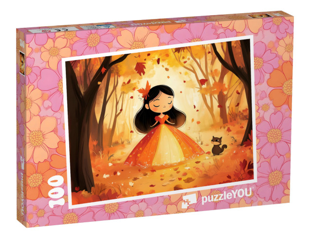 Puzzel 100 stukjes „De gouden koningin van de bladeren“