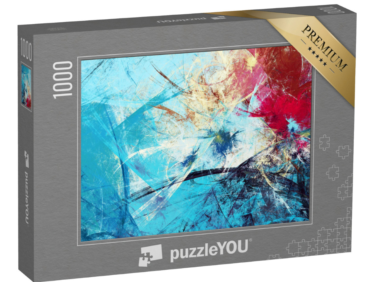 Puzzel 1000 stukjes „Winterochtend - abstract schilderij“