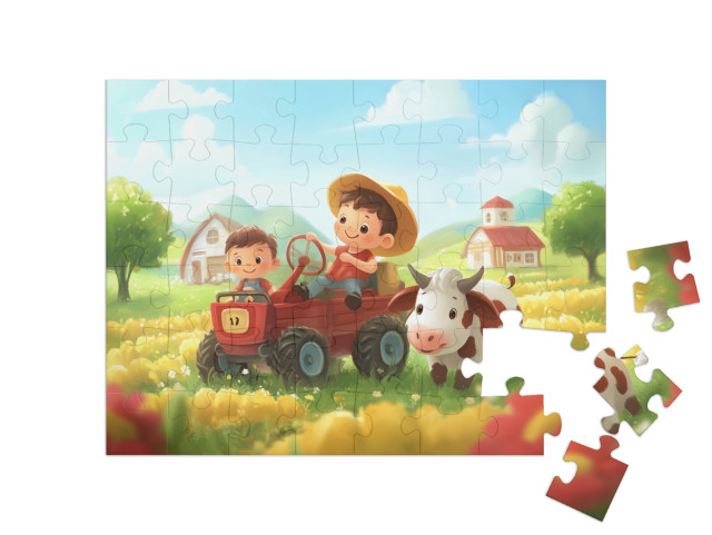 Puzzel 48 stukjes „Een dag op het platteland“
