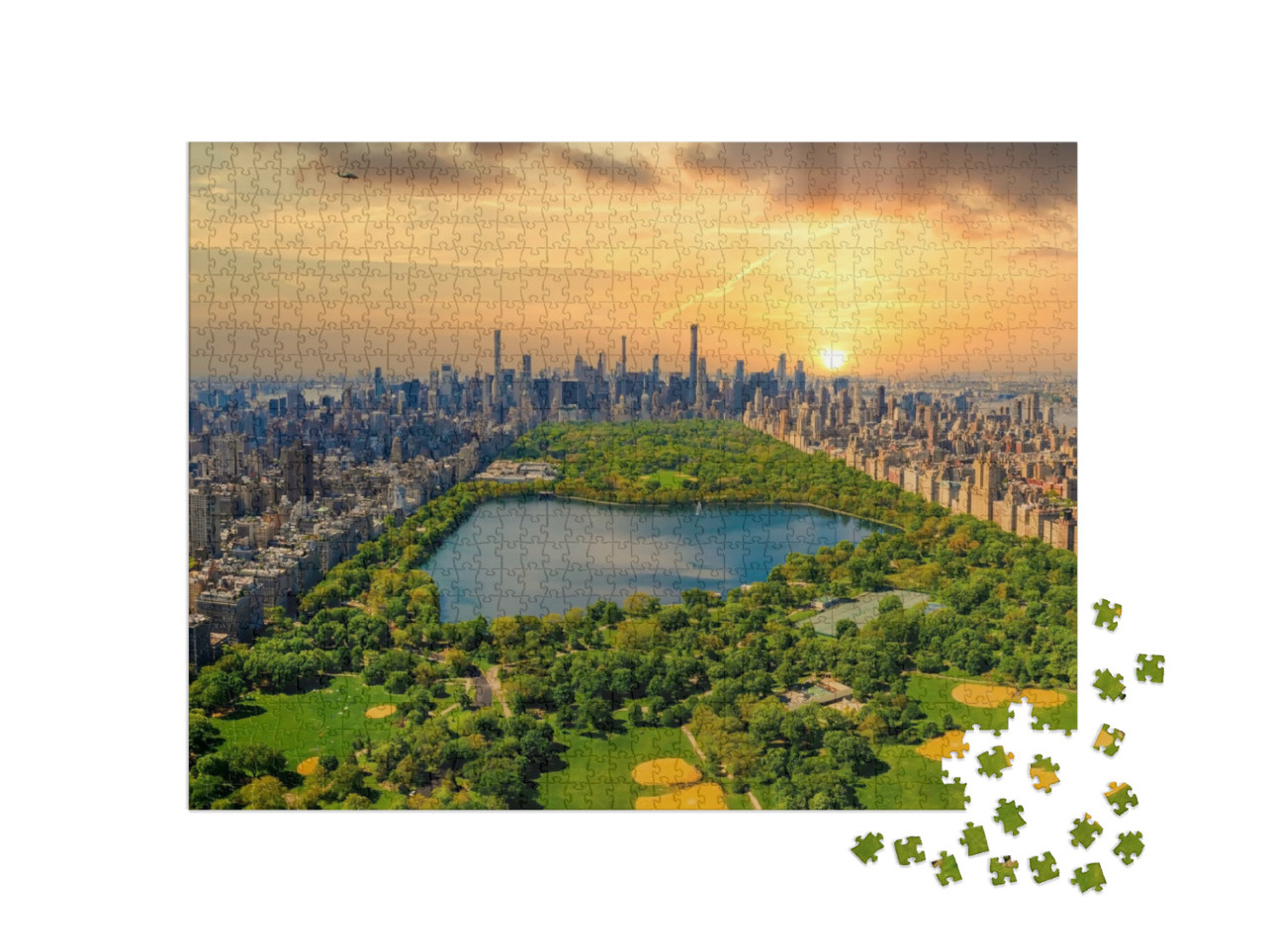 Puzzel 1000 stukjes „Luchtfoto van Manhattan met Central Park, New York“
