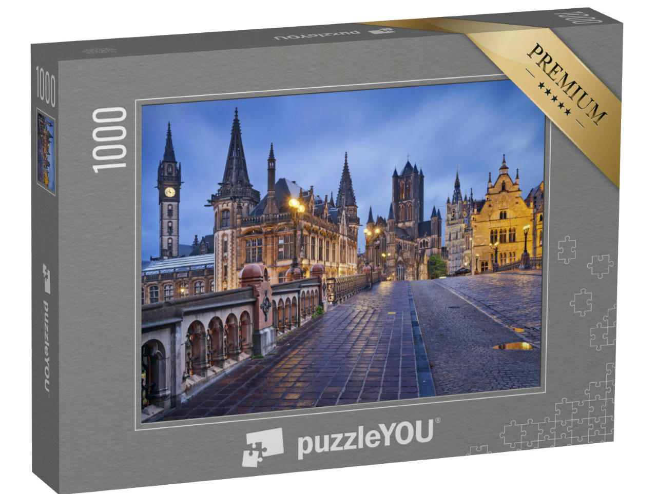 Puzzel 1000 stukjes „Rustige avondsfeer in Gent, België“