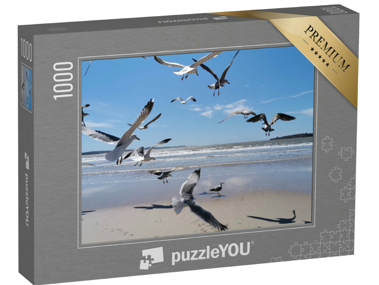 Puzzel 1000 stukjes „Zeemeeuwen aan de Marokkaanse zee“