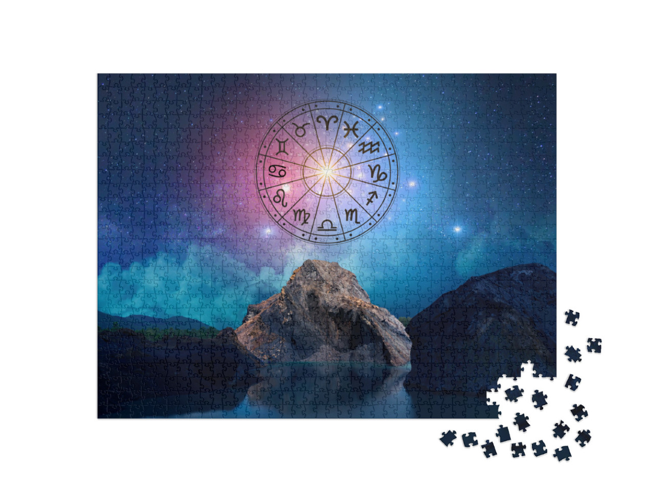 Puzzel 1000 stukjes „Dierenriemtekens binnen de horoscoopcirkel“
