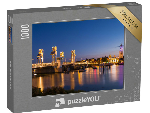 Puzzel 1000 stukjes „Brug over de IJssel in de historische stad Kampen, Overijssel“