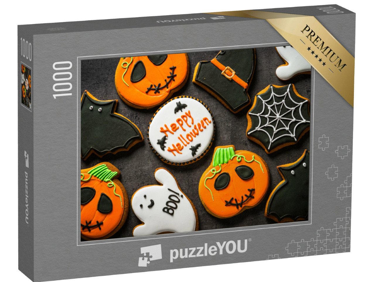 Puzzel 1000 stukjes „Leuke en creatieve koekjes voor Halloween“