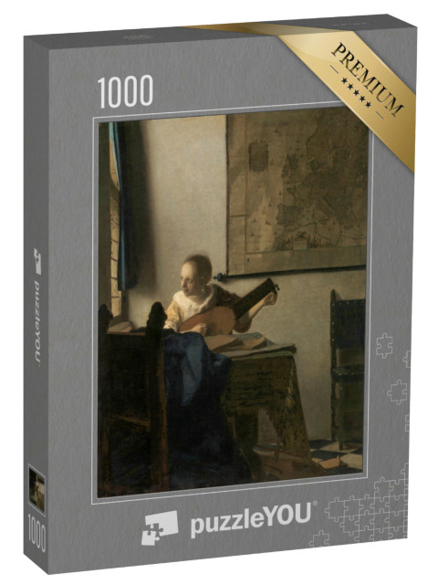 Puzzel 1000 stukjes „Johannes Vermeer - Vrouw met een luit“
