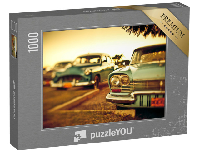 Puzzel 1000 stukjes „Oldtimer in Cuba, gefotografeerd met tilt-shift“