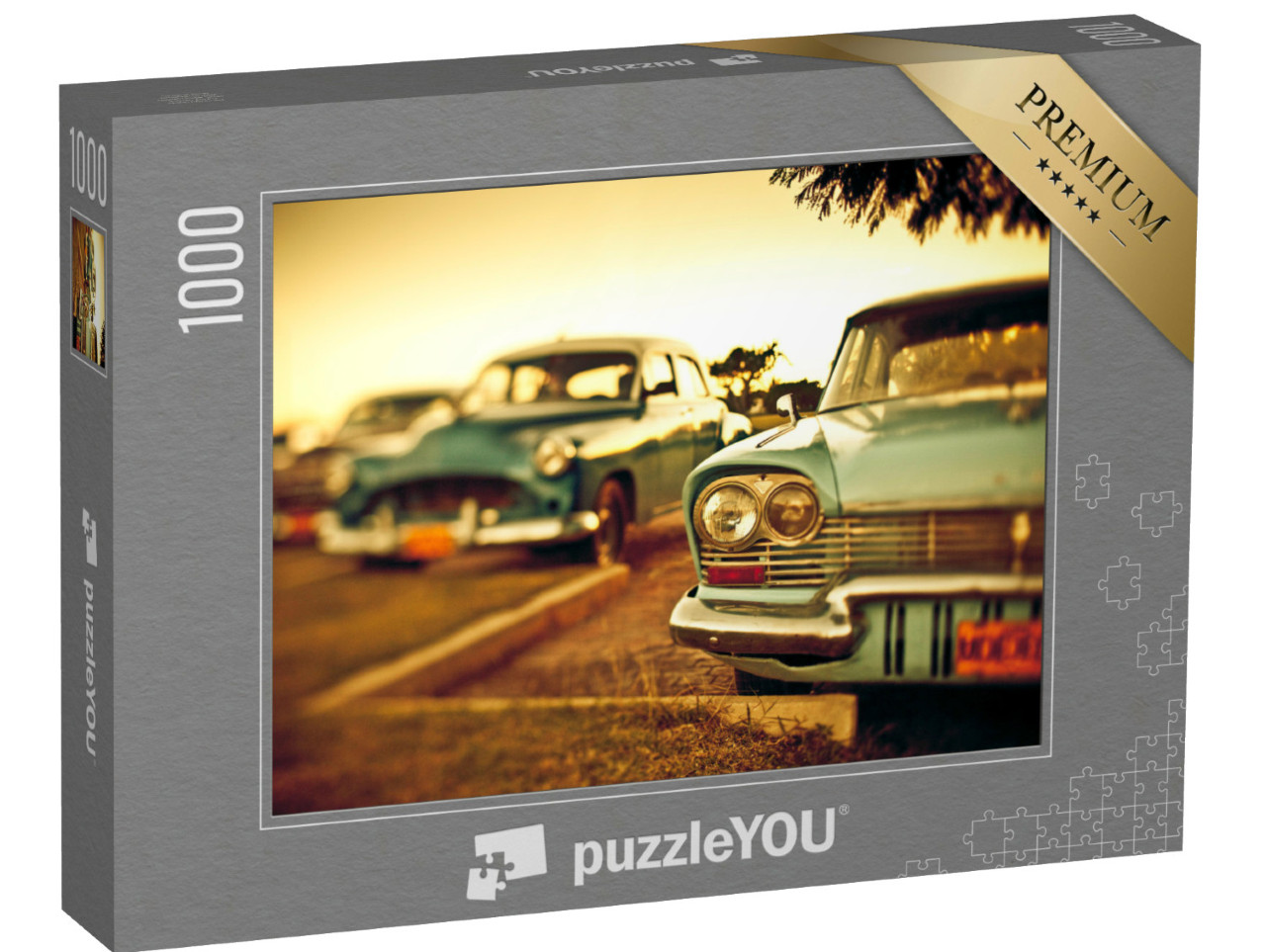 Puzzel 1000 stukjes „Oldtimer in Cuba, gefotografeerd met tilt-shift“