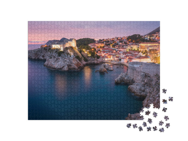 Puzzel 1000 stukjes „Middeleeuwse forten Lovrijenac & Bokar in Dubrovnik, Kroatië“