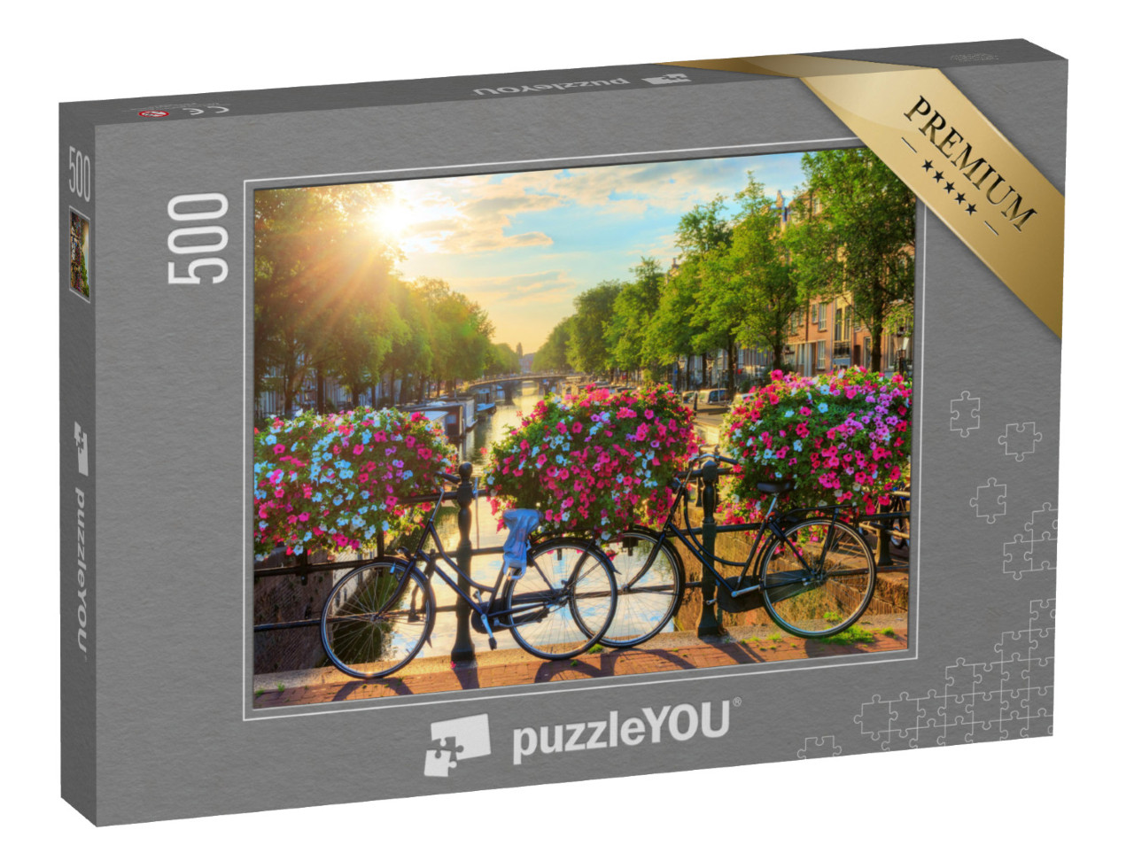 Puzzel 500 stukjes „Grachten in Amsterdam, UNESCO Werelderfgoed, Nederland“