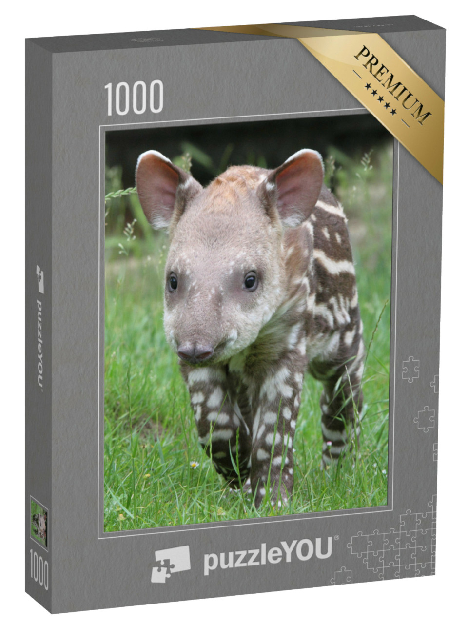 Puzzel 1000 stukjes „Tapir in het groene gras“