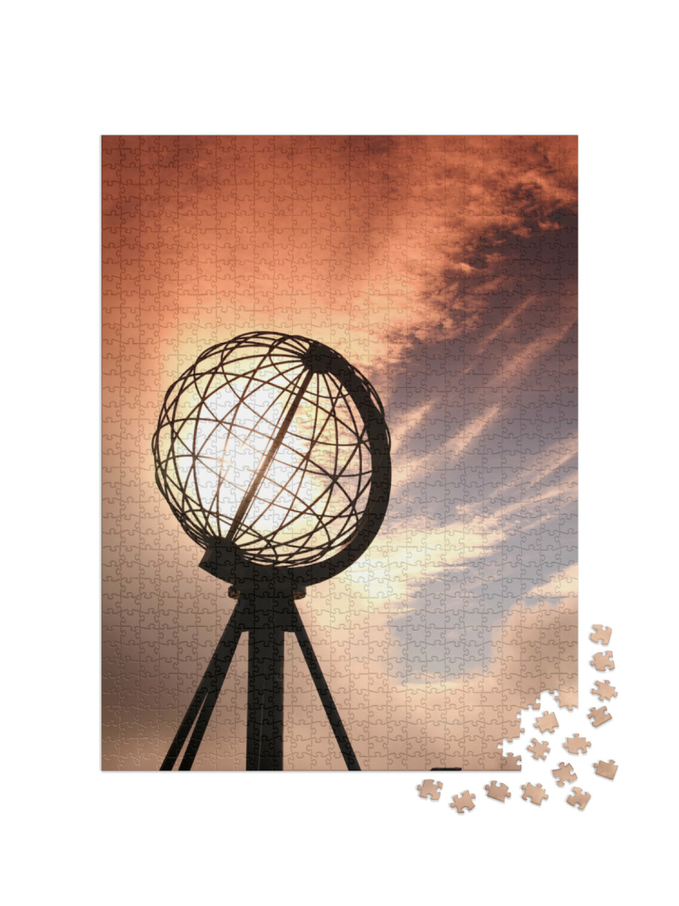 Puzzel 1000 stukjes „De wereldbol op de Noordkaap in Noorwegen“