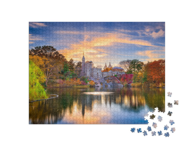 Puzzel 1000 stukjes „Central Park, New York City bij kasteel Belvedere“