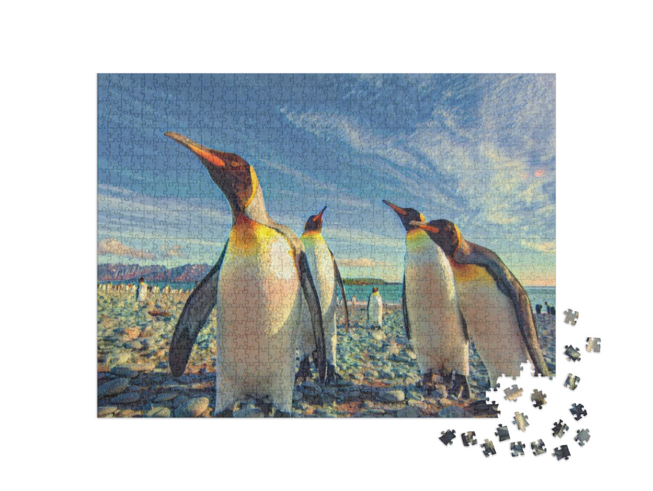 Puzzel 1000 stukjes „in de stijl van Paul-Cezanne - Zomer in Antarctica - Puzzelcollectie Kunstenaars & Schilderijen“