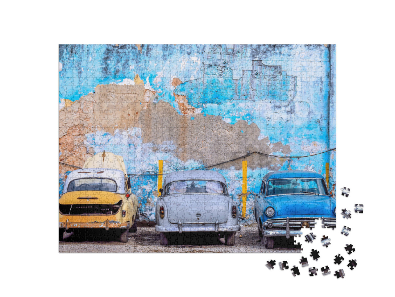 Puzzel 1000 stukjes „Oude auto's in Cuba“