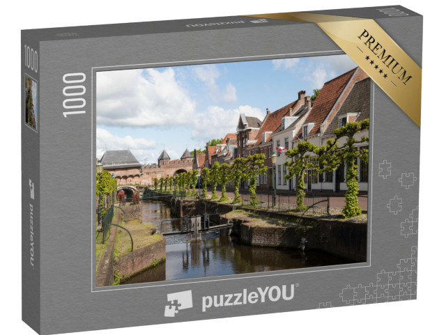 Puzzel 1000 stukjes „Historische middeleeuwse binnenstad met uitzicht op de Koppelpoort in Amersfoort“
