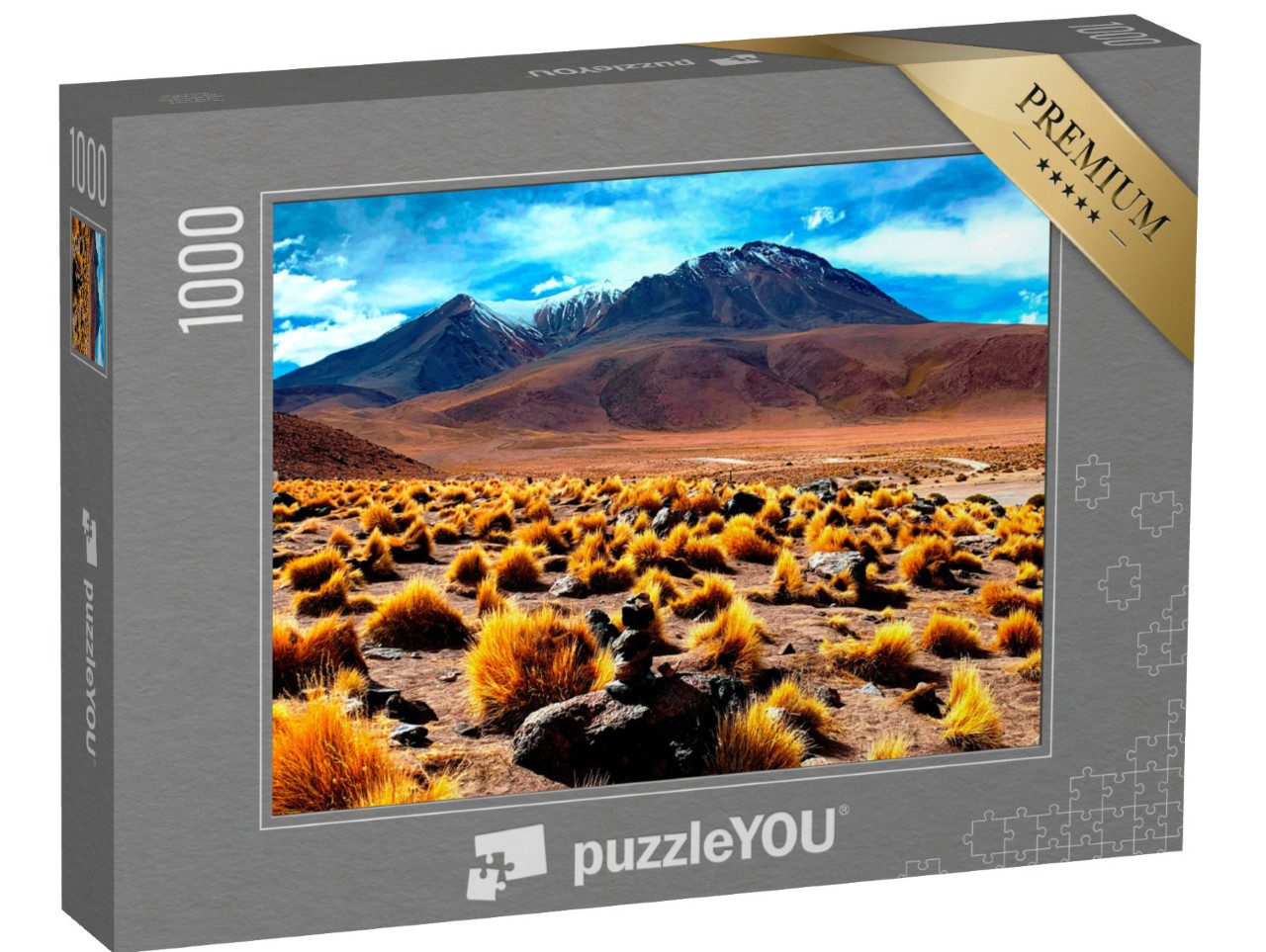 Puzzel 1000 stukjes „Hooglanden van Bolivia bij de Canapa vulkaan“