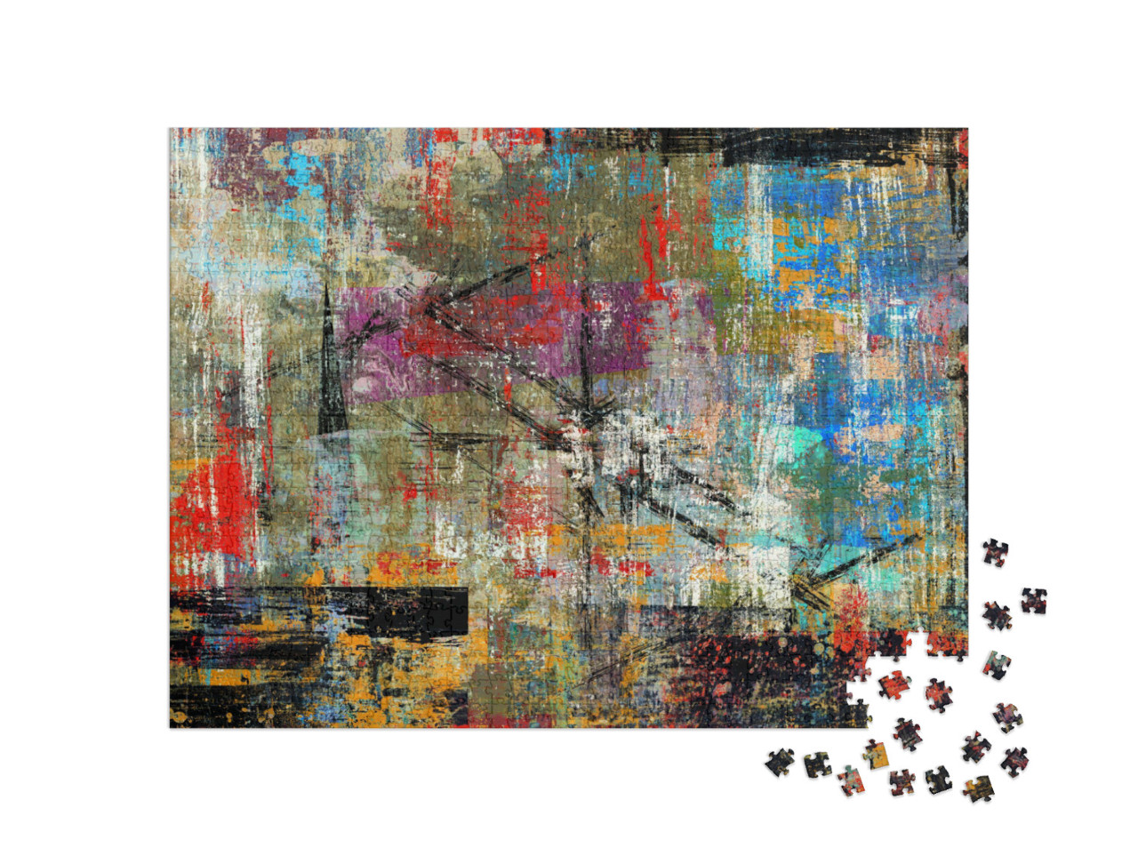 Puzzel 1000 stukjes „Handgeschilderde abstracte achtergrond“