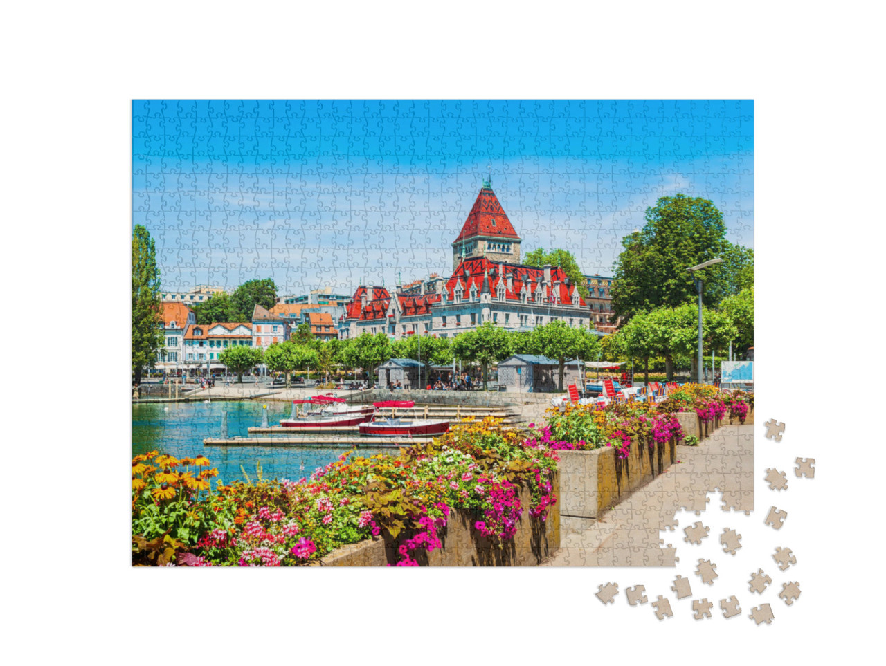 Puzzel 1000 stukjes „Meer van Genève, Zwitserland“