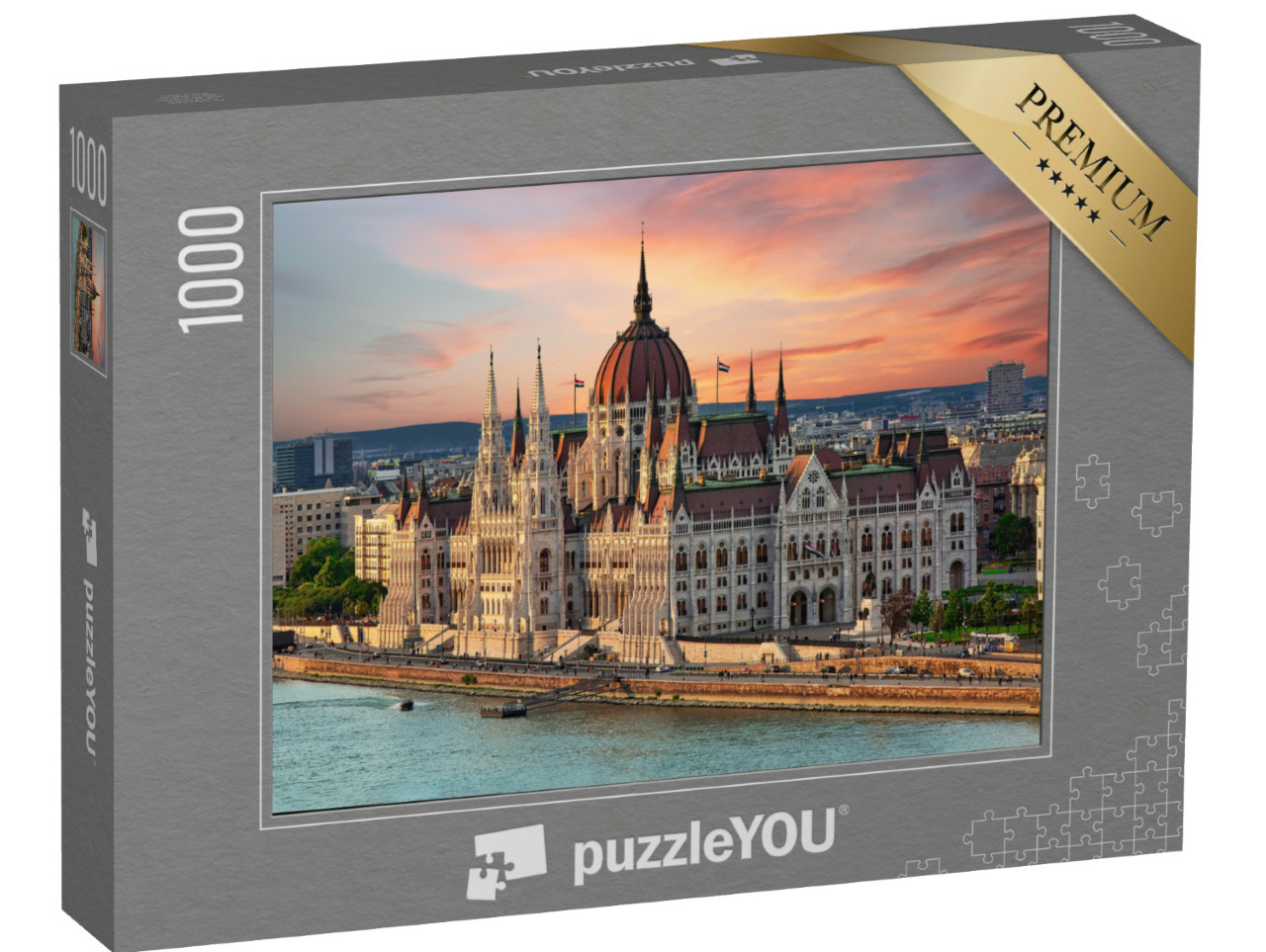 Puzzel 1000 stukjes „Prachtig parlementsgebouw in Boedapest, populaire toeristische bestemming“