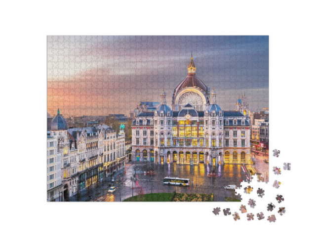 Puzzel 1000 stukjes „Centraal Station Antwerpen, België“