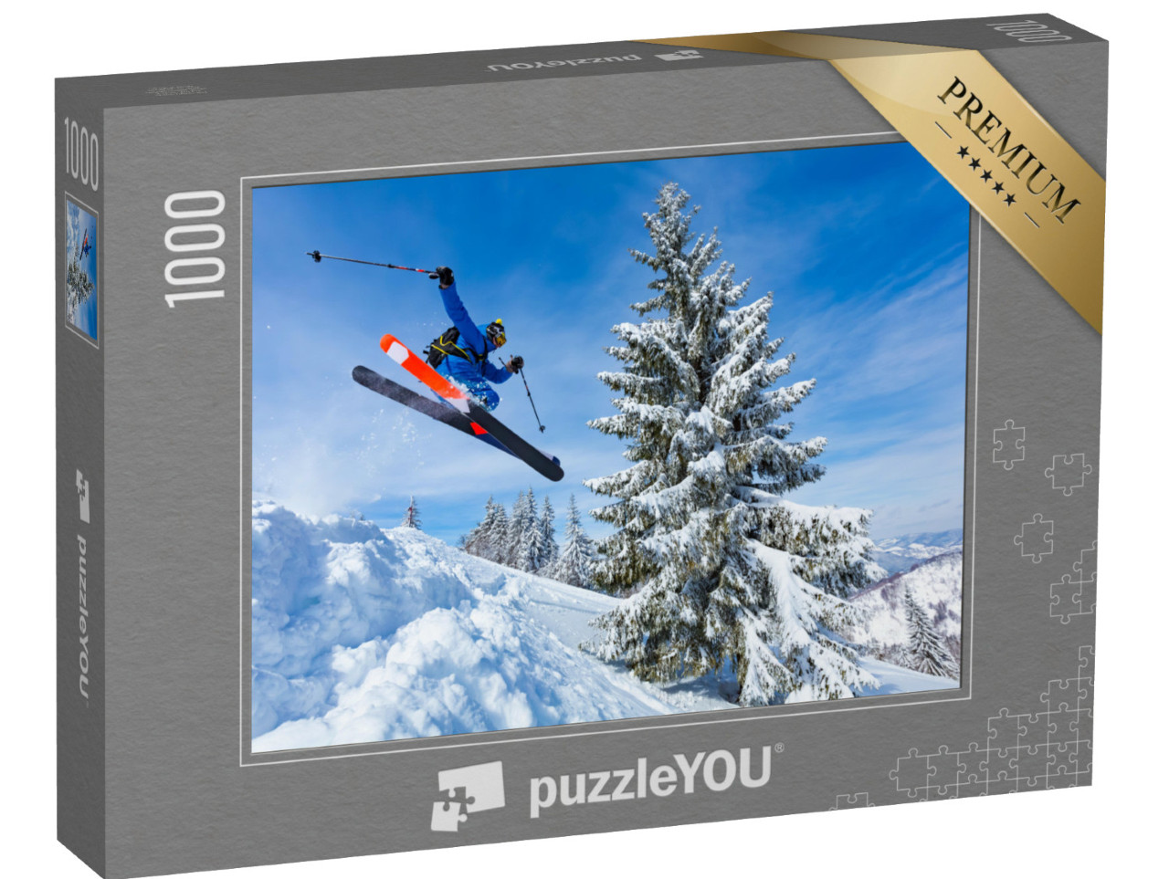 Puzzel 1000 stukjes „Plezier tijdens het skiën“