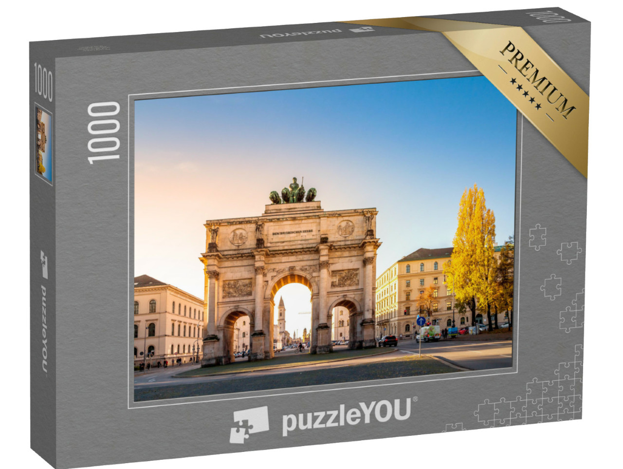 Puzzel 1000 stukjes „De Overwinningspoort: een bezienswaardigheid van München, Beieren“