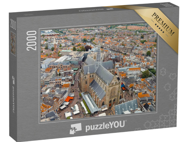 Puzzel 2000 stukjes „Haarlem, Sint-Bavokerk met panoramisch uitzicht over het centrum van Haarlem“