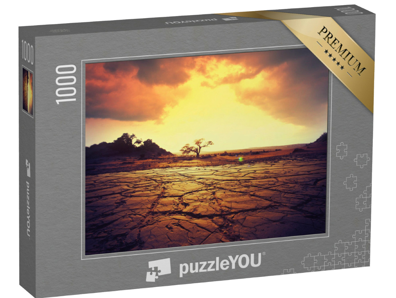 Puzzel 1000 stukjes „Droog land bij zonsondergang“