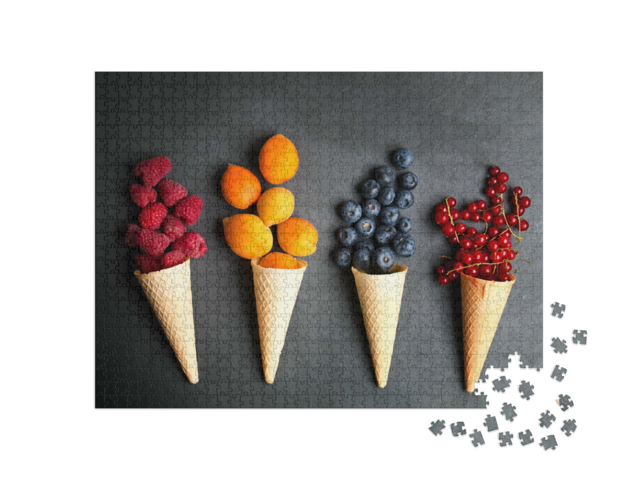 Puzzel 1000 stukjes „Vers fruit in de wafels“