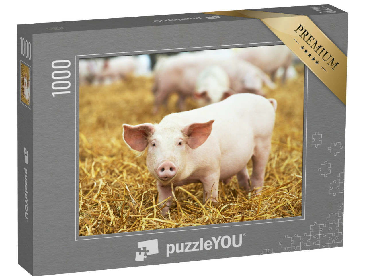 Puzzel 1000 stukjes „Biggen op hooi en stro“