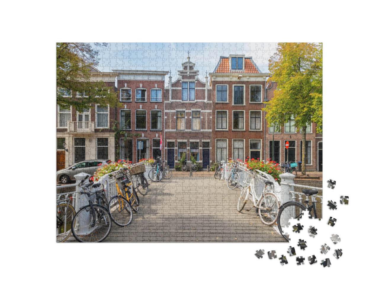 Puzzel 1000 stukjes „Grachtenpanden aan de Westhaven in het centrum van de historische stad Gouda“