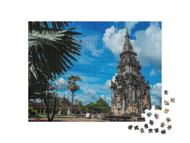 Puzzel 1000 stukjes „That Ing Hang Muang Kraisorn, provincie Savannakhet, Laos“