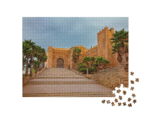 Puzzel 1000 stukjes „Bab el Kebir, hoofdpoort van de Kasbah van de Udayas, Rabat, Marokko“