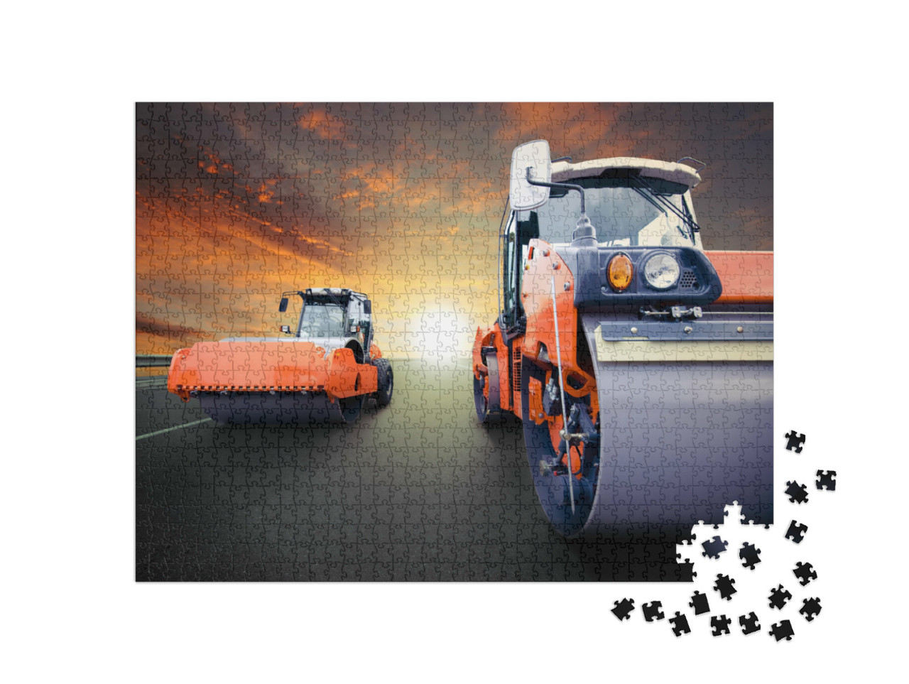 Puzzel 1000 stukjes „Wegwalsen voor asfalt“