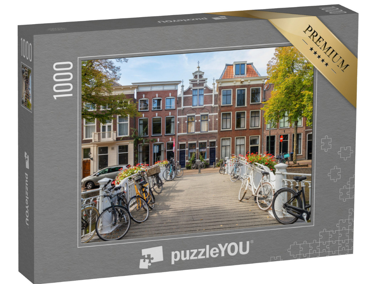 Puzzel 1000 stukjes „Grachtenpanden aan de Westhaven in het centrum van de historische stad Gouda“