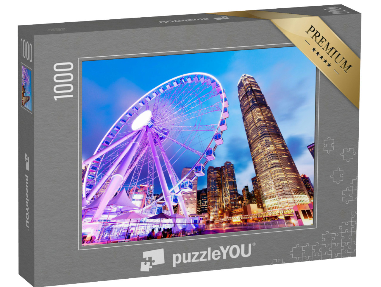 Puzzel 1000 stukjes „Prachtig uitzicht: het reuzenrad van Hong Kong“