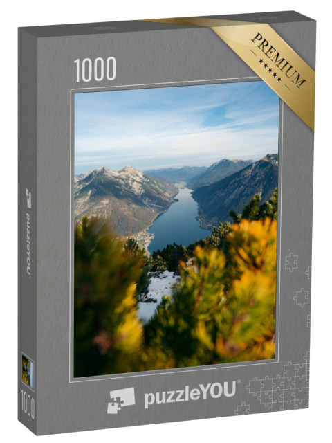 Puzzel 1000 stukjes „Panoramisch uitzicht op het Achenmeer bij zonsopgang, Oostenrijk“