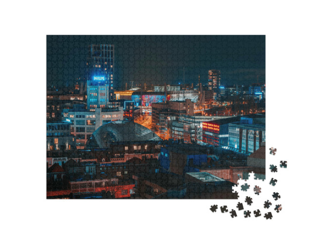 Puzzel 1000 stukjes „Over Eindhoven bij nacht“