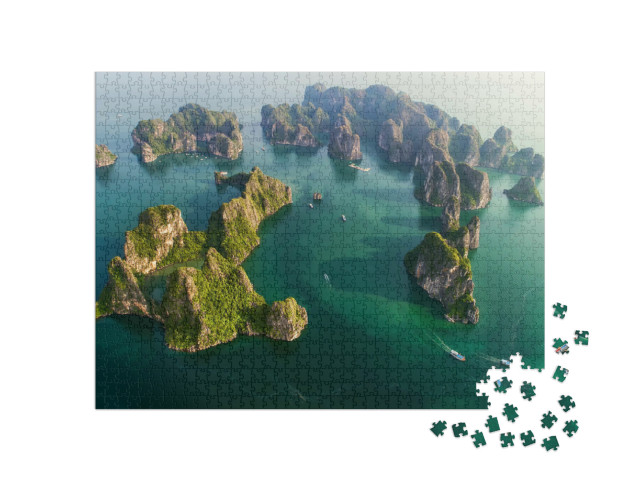 Puzzel 1000 stukjes „Prachtige Halong Bay, Vietnam, Zuidoost-Azië. UNESCO Werelderfgoed“