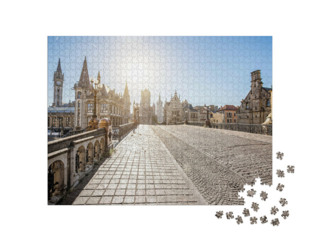 Puzzel 1000 stukjes „Zonsopgang in Gent, België“