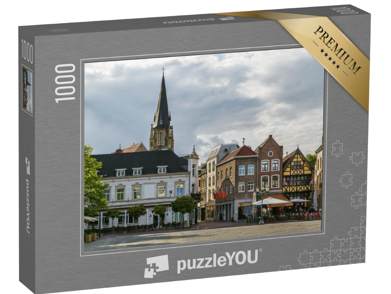 Puzzel 1000 stukjes „Uitzicht op het marktplein van Sittard“