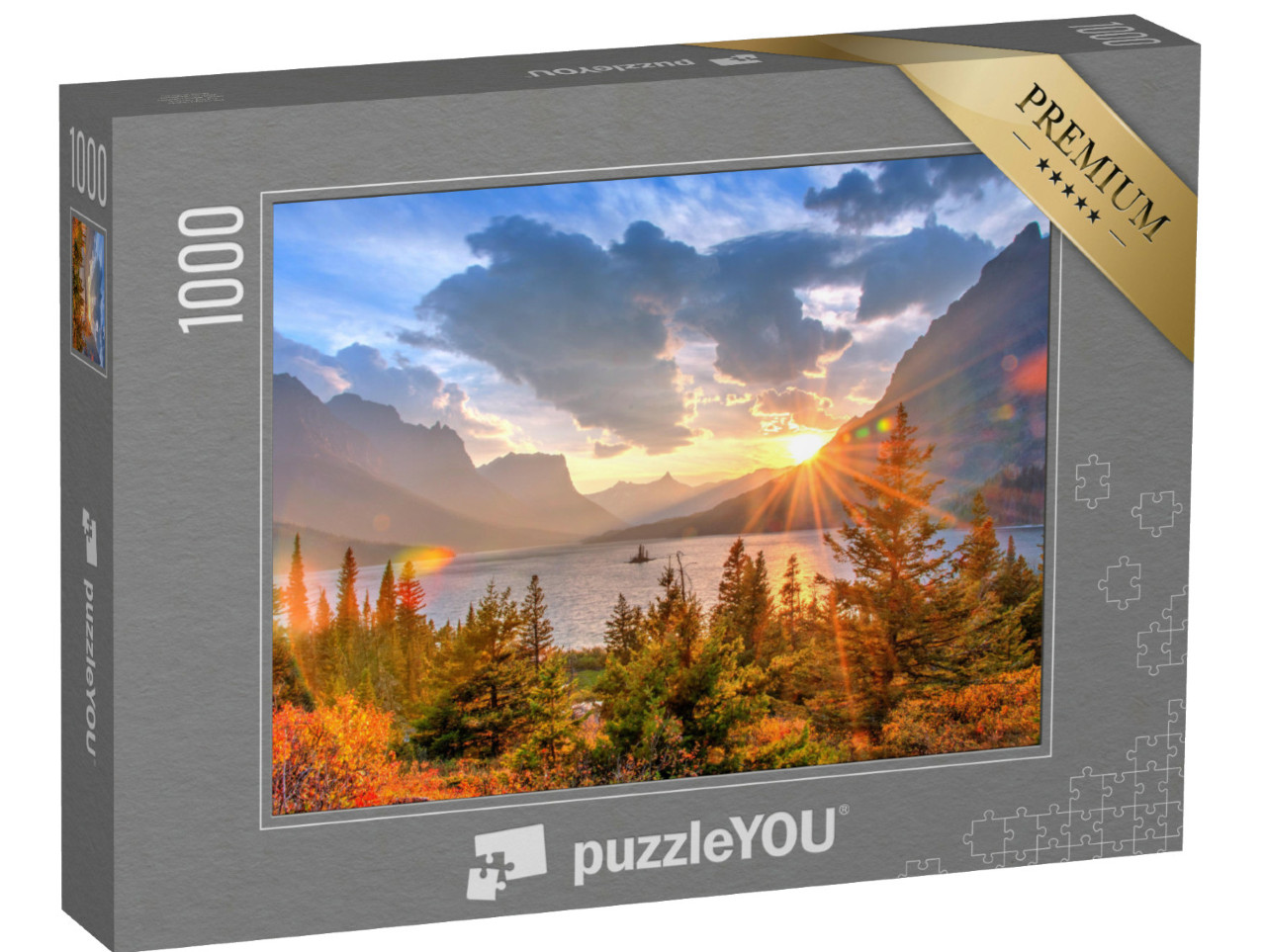 Puzzel 1000 stukjes „Saint Mary Lake en Wild Goose Island, Montana, VS“