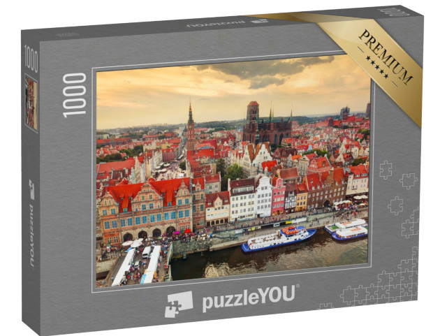 Puzzel 1000 stukjes „Panorama van het oude stadscentrum van Gdansk, Polen“