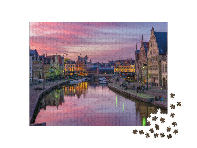 Puzzel 1000 stukjes „Historisch stadscentrum van Gent, België“
