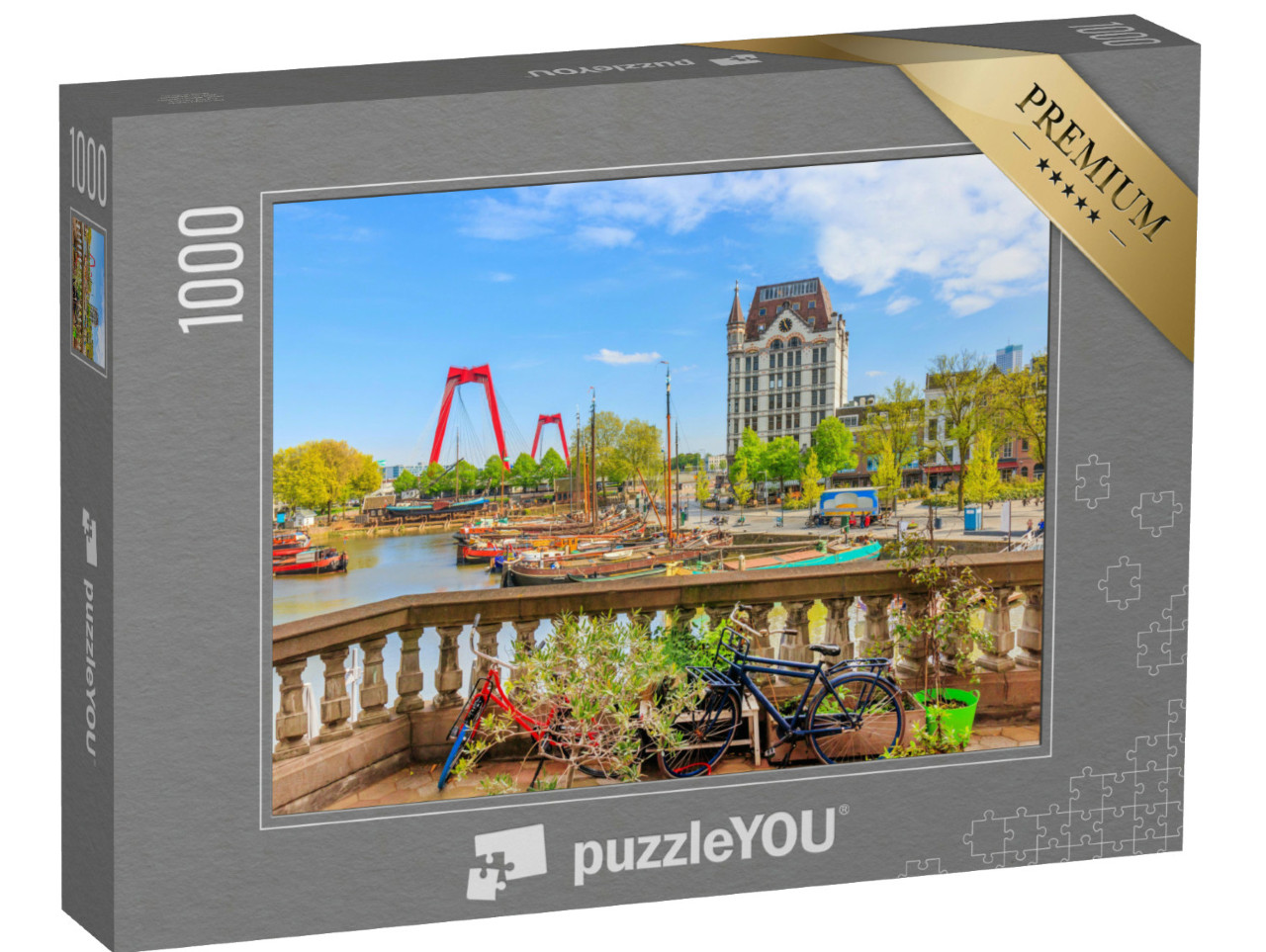 Puzzel 1000 stukjes „Uitzicht op de Oude Haven in Rotterdam“