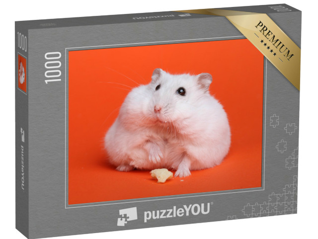 Puzzel 1000 stukjes „Pluizige witte hamster“