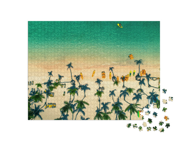 Puzzel 1000 stukjes „Luchtfoto van het Caribische resort, Bavaro, Dominicaanse Republiek“