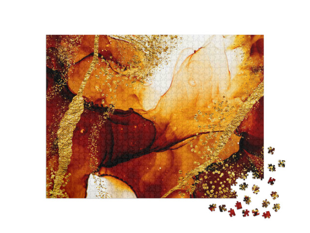 Puzzel 1000 stukjes „Abstract schilderij met wervelingen, geïnspireerd door de lucht“